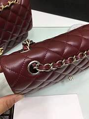 Forubags Chanel lambskin leather 25cm Flap in burgundy with gold/silver 1112 - 4