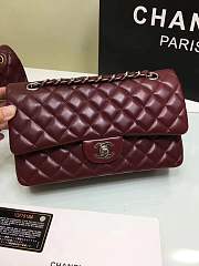 Forubags Chanel lambskin leather 25cm Flap in burgundy with gold/silver 1112 - 3