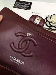 Forubags Chanel lambskin leather 25cm Flap in burgundy with gold/silver 1112 - 2