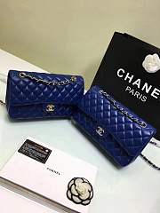 Forubags Chanel lambskin leather 25cm Flap in blue with gold/silver 1112 - 1