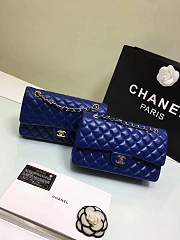 Forubags Chanel lambskin leather 25cm Flap in blue with gold/silver 1112 - 2