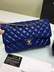 Forubags Chanel lambskin leather 25cm Flap in blue with gold/silver 1112 - 5