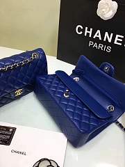 Forubags Chanel lambskin leather 25cm Flap in blue with gold/silver 1112 - 4