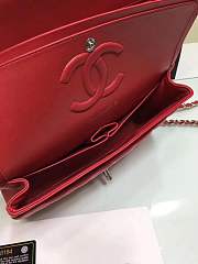 Forubags Chanel lambskin leather 25cm Flap in red with gold/silver 1112 - 5