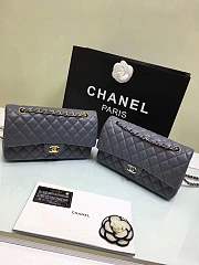 Forubags Chanel lambskin leather 25cm Flap in gray with gold/silver 1112 - 1