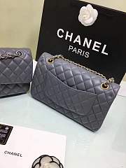 Forubags Chanel lambskin leather 25cm Flap in gray with gold/silver 1112 - 5