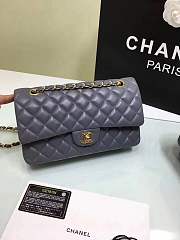 Forubags Chanel lambskin leather 25cm Flap in gray with gold/silver 1112 - 4