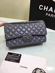 Forubags Chanel lambskin leather 25cm Flap in gray with gold/silver 1112 - 3