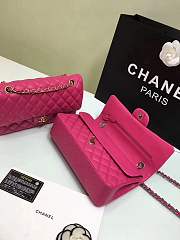 Forubags Chanel lambskin leather 25cm Flap in rose red with gold/silver 1112 - 6