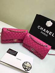 Forubags Chanel lambskin leather 25cm Flap in rose red with gold/silver 1112 - 4