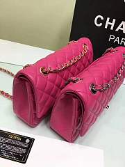 Forubags Chanel lambskin leather 25cm Flap in rose red with gold/silver 1112 - 2