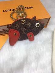 Louis Vuitton Pig Bag Charm and Key Holder Monogram Brown/Red in