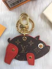 Forubags Louis Vuitton Pig Bag Charm and Key Holder Monogram Brown/Red M64181 - 5
