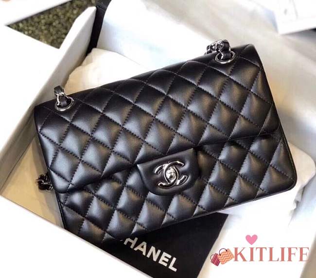 FORUBAGS CHANEL FLAP BAG 23CM Lambskin Leather with silver hardware - 1