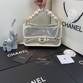 Forubags Chanel Transparent pearl sand bag White