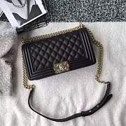 Forubags Chanel Caviar Boy Bag in Black with Gold Hardware - 1