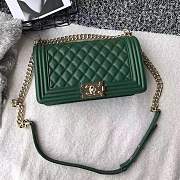 Forubags Chanel Caviar Boy Bag in Green with Gold Hardware - 1