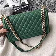 Forubags Chanel Caviar Boy Bag in Green with Gold Hardware - 5