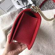 Forubags Chanel Caviar Boy Bag in Red with Gold Hardware - 2