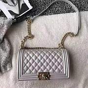 Forubags Chanel Caviar Boy Bag in Red silver Gold Hardware - 4