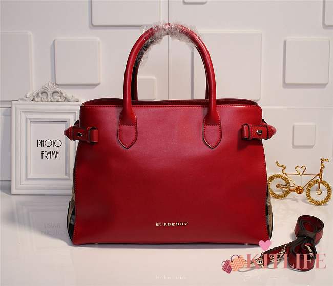 Forubags Burberry The Banner hand bag 34cm Red - 1