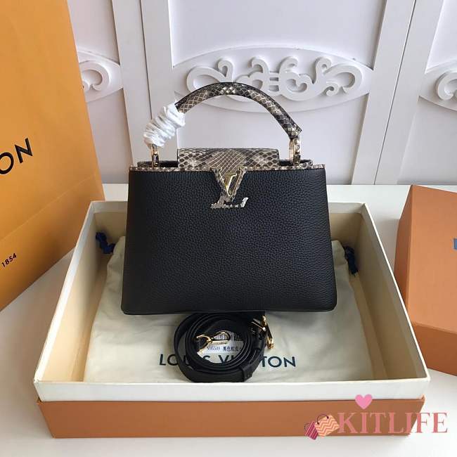 Forubags Louis Vuitton Capucines BB  Python Shoulder Black Bag N95509  - 1