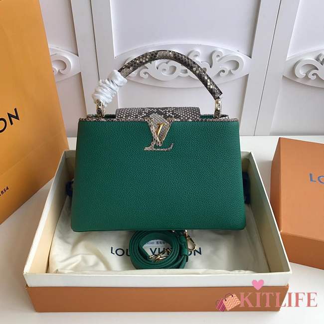 Forubags Louis Vuitton Capucines Python Shoulder green Bag 31cm - 1