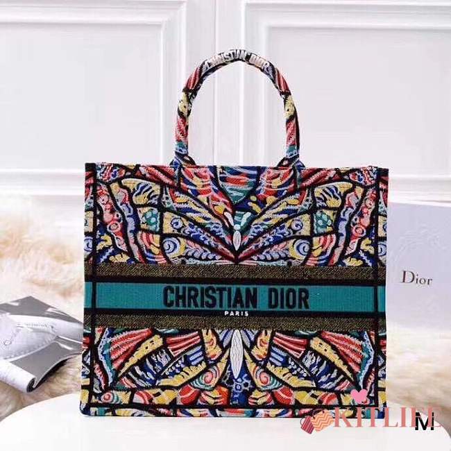 Forubags Dior19 Colored Jacquard Canvas Book Tote - 1