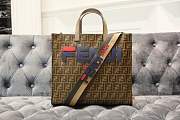 Fendi FF Shopping Bag Blue Logo - 2