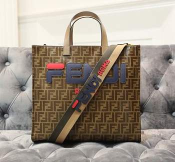 Fendi FF Shopping Bag Blue Logo