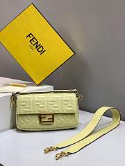 Forubags 2019 Fendi BAGUETTE Lambskin Leather medium Pale Yellow  - 6