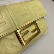 Forubags 2019 Fendi BAGUETTE Lambskin Leather small Pale Yellow  - 4