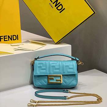 Forubags 2019 Fendi BAGUETTE Lambskin Leather small blue