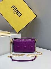 Forubags 2019 Fendi BAGUETTE Lambskin Leather small purple - 5