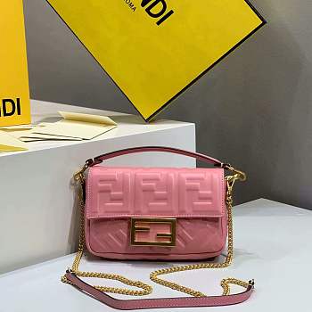 Forubags 2019 Fendi BAGUETTE Lambskin Leather small pink