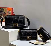 Forubags 2019 Fendi BAGUETTE Lambskin Leather small black - 5