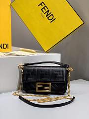 Forubags 2019 Fendi BAGUETTE Lambskin Leather small black - 3