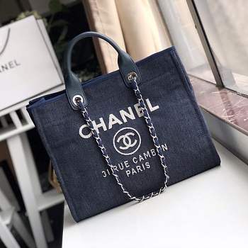  Forubags-1 Chanel Canvas Large Deauville Shopping Bag 