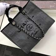 Forubags-4 Chanel Canvas Large Deauville Shopping Bag  - 4