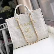 Forubags-6 Chanel Canvas Large Deauville Shopping Bag - 1