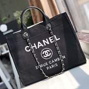 Forubags-7 Chanel Canvas Large Deauville Shopping Bag - 1