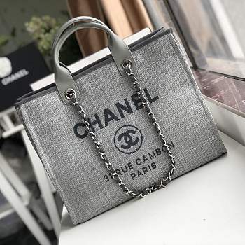 Forubags-9 Chanel Canvas Large Deauville Shopping Bag