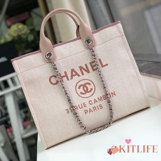Forubags-10 Chanel Canvas Large Deauville Shopping Bag - 1