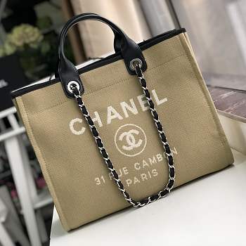 Forubags-12 Chanel Canvas Large Deauville Shopping Bag