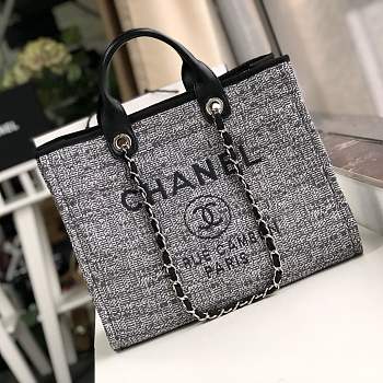 Forubags-13 Chanel Canvas Large Deauville Shopping Bag