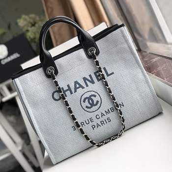 Forubags-15 Chanel Canvas Large Deauville Shopping Bag