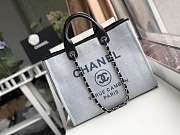 Forubags-15 Chanel Canvas Large Deauville Shopping Bag - 3