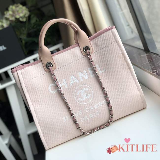 Forubags-17 Chanel Canvas Large Deauville Shopping Bag - 1