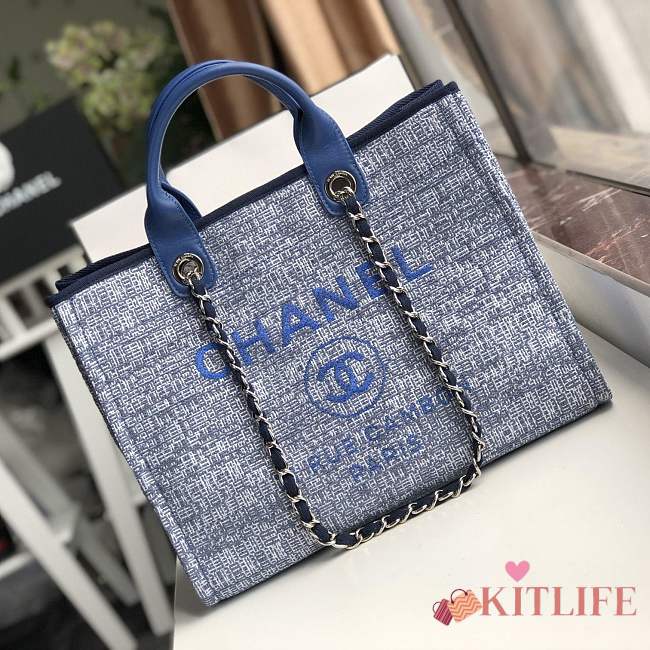 Forubags-18 Chanel Canvas Large Deauville Shopping Bag - 1