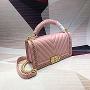 Forubags Chanel Cavior Leboy Bag 25cm With Top Handle Pink - 6